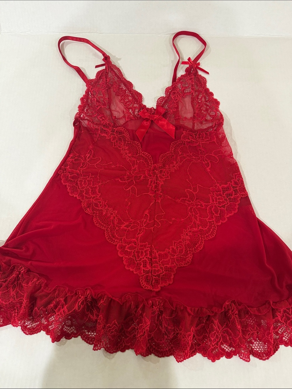 Red Lace Chemise Nightdress - Women's Intimates